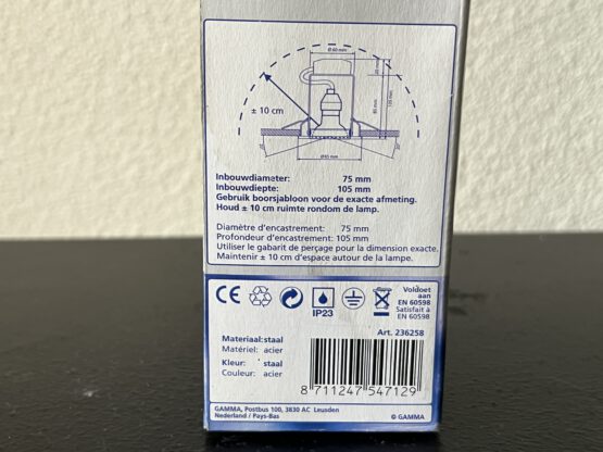Gamma set van 3 inbouwspots, richtbaar, halogeen 230 Volt - Afbeelding 3