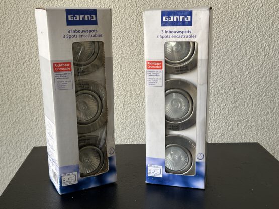 Gamma set van 3 inbouwspots, richtbaar, halogeen 230 Volt - Afbeelding 2