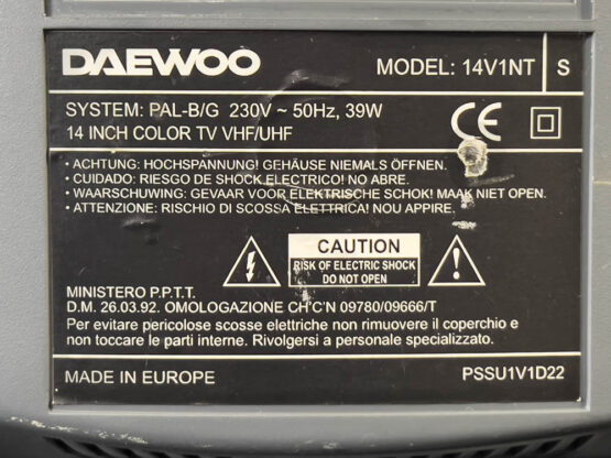 DAEWOO 14 INCH COLOR TV MODEL 14V1NT - Afbeelding 4