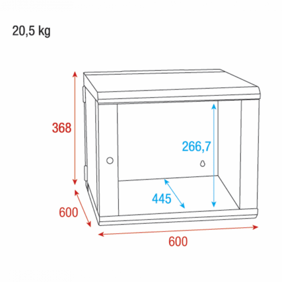 Showgear 19 rack 6He case voor wandmontage - Afbeelding 5