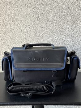 Sony cameratas zwart met blauwe rand
